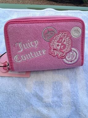Juicy Couture Bubblegum Pink Terry Zip Wallet